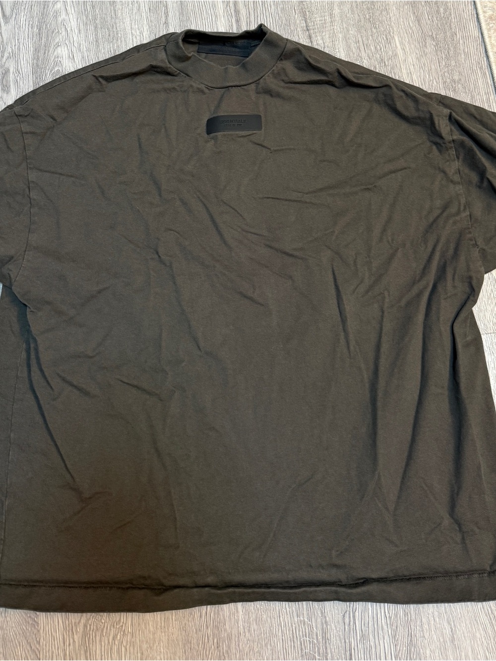 Essentials Shirt Men’s XS Gray/Brown Cotton Oversized Pullover Round Neck